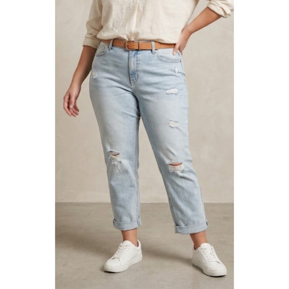 Seven 7 Weekend Slim Fit Jeans Women's Plus Size 20W Light Wash High Rise Raw...